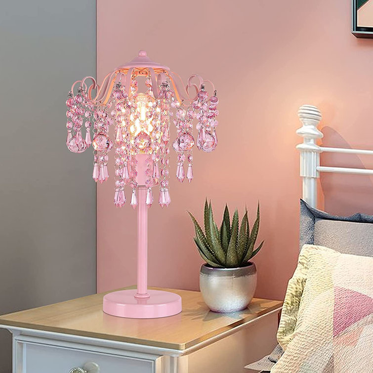 Pink deals crystal lamp